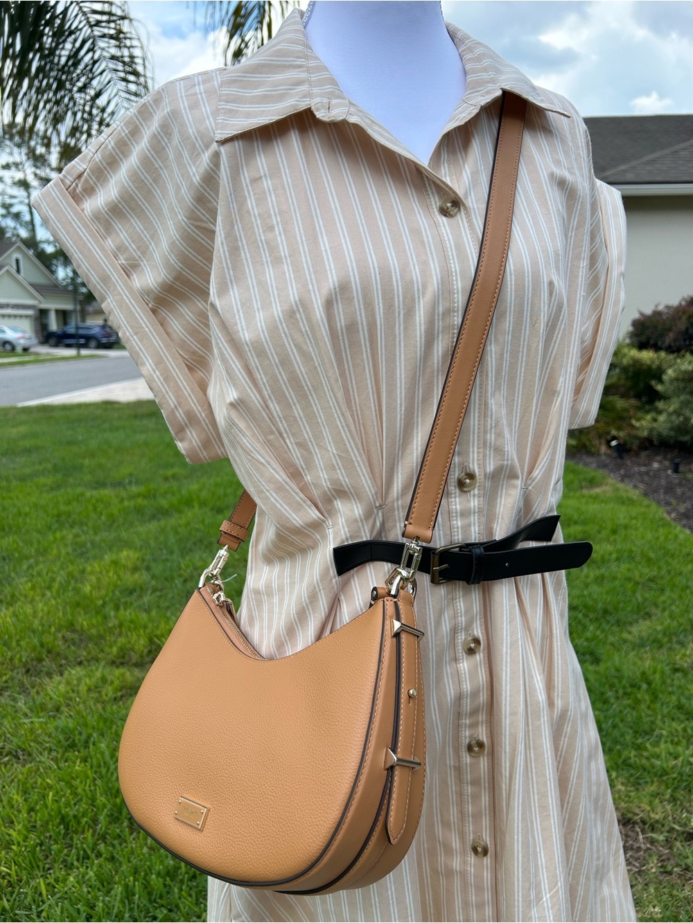 NWT🌷Kate Spade Tan Pebbled Leather Shoulder Bag (not an outlet handbag)